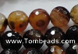 CAG865 15.5 inches 14mm faceted round agate gemstone beads