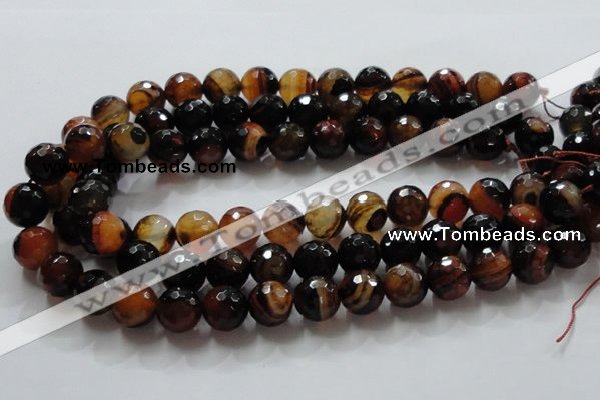 CAG865 15.5 inches 14mm faceted round agate gemstone beads