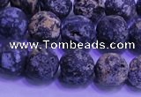 CAG8653 15.5 inches 10mm round matte blue ocean agate beads