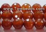 CAG866 15.5 inches faceted round 14mm agate gemstone beads