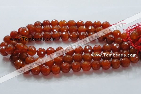 CAG866 15.5 inches faceted round 14mm agate gemstone beads