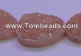 CAG8666 7.5 inches 22*30mm freeform champagne plated druzy agate beads