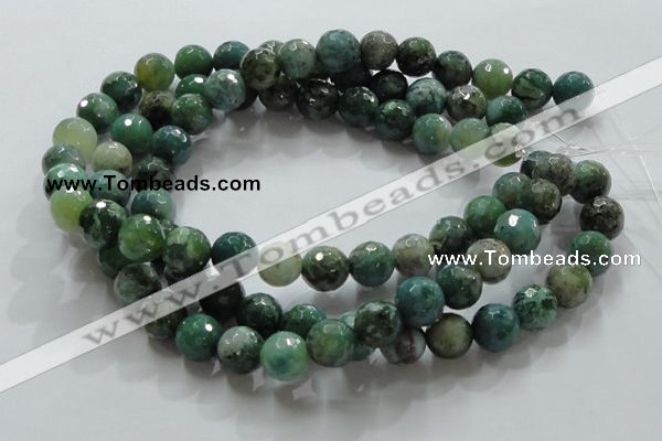 CAG867 15.5 inches 12mm faceted roundagate gemstone beads