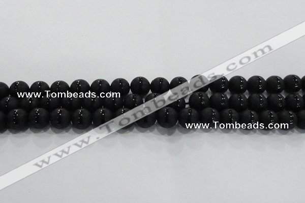 CAG8676 15.5 inches 8mm round matte tibetan agate gemstone beads