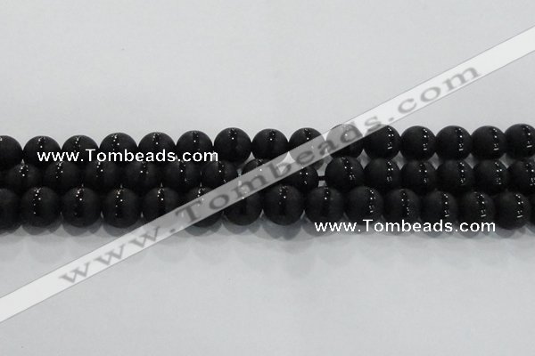 CAG8677 15.5 inches 10mm round matte tibetan agate gemstone beads