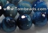 CAG868 15.5 inches 18mm faceted roundagate gemstone beads