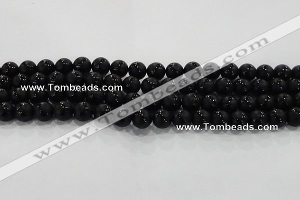 CAG8681 15.5 inches 8mm round matte tibetan agate gemstone beads