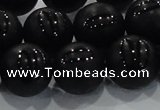 CAG8688 15.5 inches 12mm round matte tibetan agate gemstone beads