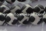 CAG8698 15.5 inches 12mm round matte tibetan agate gemstone beads