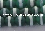 CAG8712 15.5 inches 10mm round matte tibetan agate gemstone beads