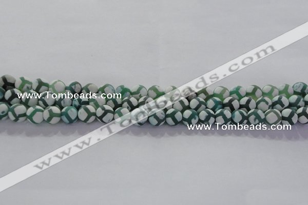 CAG8720 15.5 inches 6mm round matte tibetan agate gemstone beads