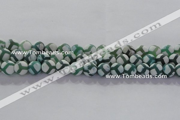 CAG8723 15.5 inches 12mm round matte tibetan agate gemstone beads