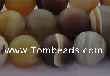 CAG8728 15.5 inches 12mm round matte madagascar agate beads