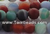 CAG8731 15.5 inches 8mm round matte madagascar agate beads