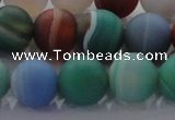 CAG8733 15.5 inches 12mm round matte madagascar agate beads