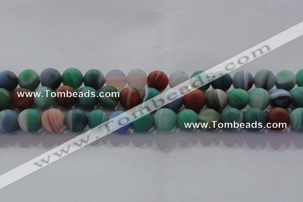 CAG8733 15.5 inches 12mm round matte madagascar agate beads