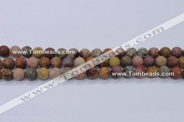 CAG8748 15.5 inches 10mm round matte rainbow agate beads