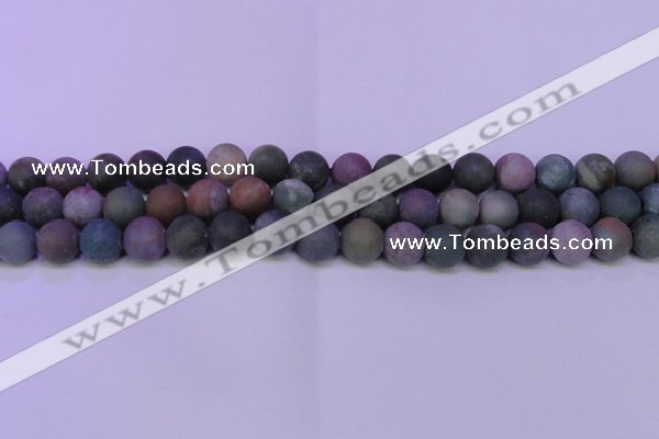 CAG8861 15.5 inches 6mm round matte india agate beads