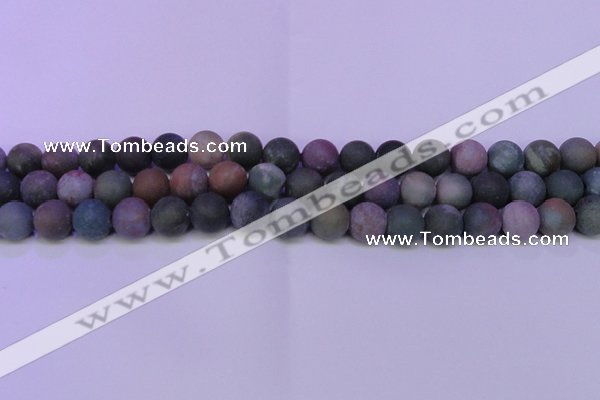 CAG8864 15.5 inches 12mm round matte india agate beads