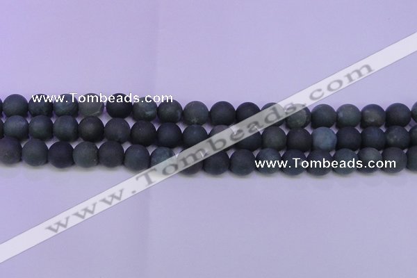 CAG8880 15.5 inches 4mm round matte moss agate beads