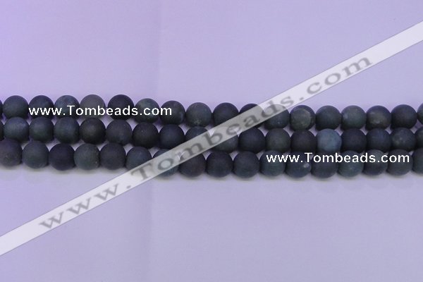 CAG8881 15.5 inches 6mm round matte moss agate beads