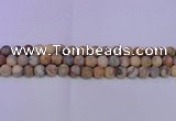 CAG8890 15.5 inches 4mm round matte crazy lace agate beads