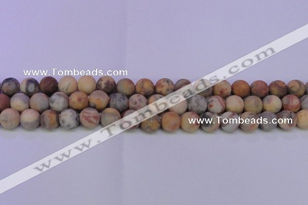 CAG8890 15.5 inches 4mm round matte crazy lace agate beads