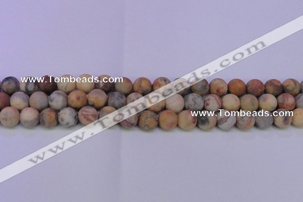 CAG8893 15.5 inches 10mm round matte crazy lace agate beads