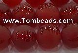 CAG8908 15.5 inches 8mm round matte red agate beads wholesale