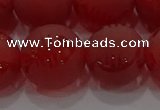 CAG8910 15.5 inches 12mm round matte red agate beads wholesale