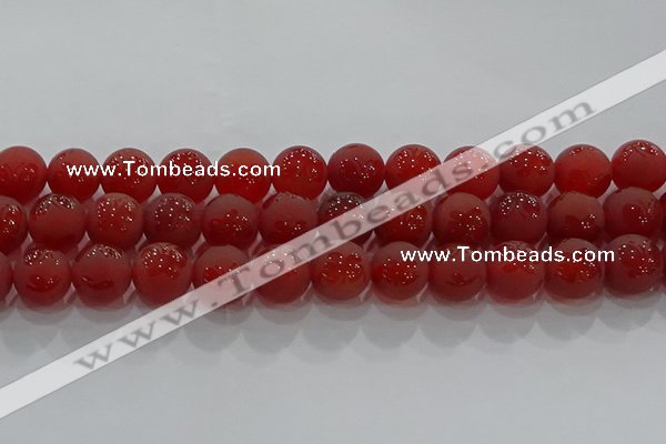 CAG8915 15.5 inches 10mm round matte red agate beads wholesale