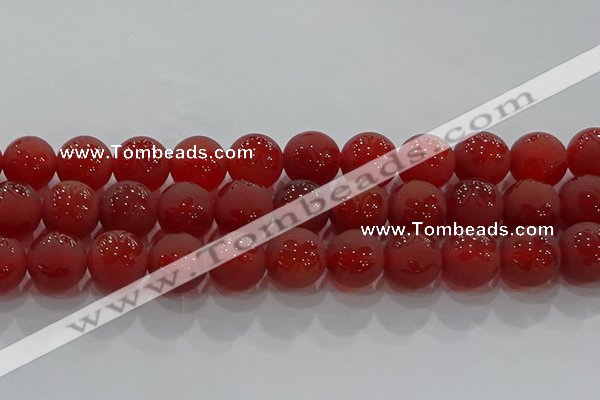 CAG8916 15.5 inches 12mm round matte red agate beads wholesale