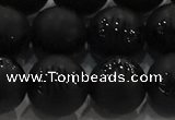 CAG8921 15.5 inches 10mm round matte black agate beads wholesale