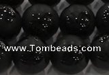 CAG8926 15.5 inches 8mm round matte black agate beads wholesale