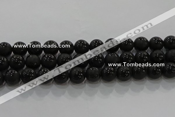 CAG8926 15.5 inches 8mm round matte black agate beads wholesale