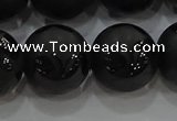 CAG8928 15.5 inches 12mm round matte black agate beads wholesale