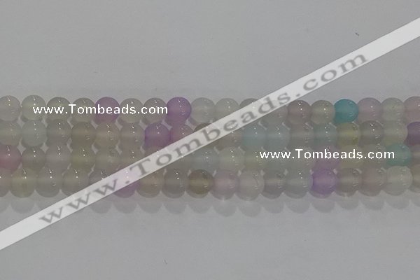 CAG8931 15.5 inches 6mm round matte colorful agate beads wholesale