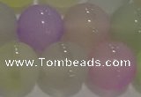 CAG8934 15.5 inches 12mm round matte colorful agate beads wholesale