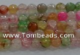 CAG8938 15.5 inches 4mm faceted round fire crackle agate beads