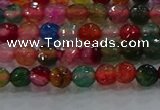 CAG8940 15.5 inches 4mm faceted round fire crackle agate beads