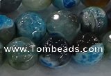 CAG8944 15.5 inches 8mm faceted round fire crackle agate beads