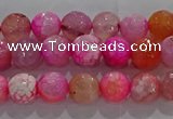 CAG8962 15.5 inches 4mm faceted round fire crackle agate beads