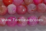 CAG8963 15.5 inches 6mm faceted round fire crackle agate beads