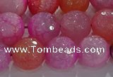 CAG8966 15.5 inches 12mm faceted round fire crackle agate beads