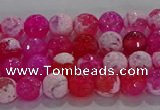 CAG8970 15.5 inches 4mm faceted round fire crackle agate beads