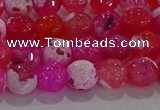 CAG8971 15.5 inches 6mm faceted round fire crackle agate beads