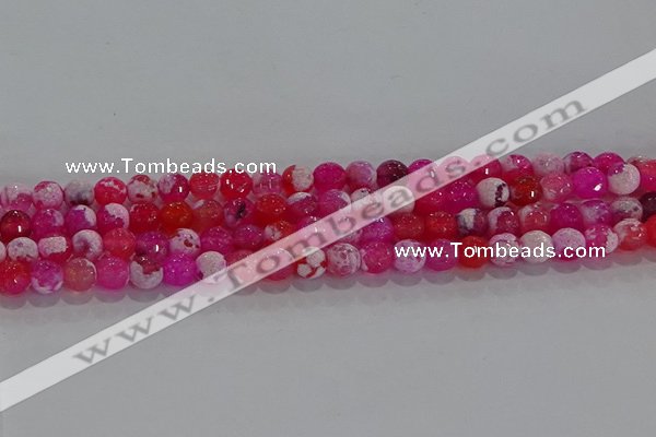 CAG8971 15.5 inches 6mm faceted round fire crackle agate beads