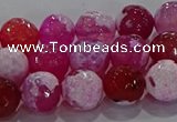 CAG8973 15.5 inches 10mm faceted round fire crackle agate beads