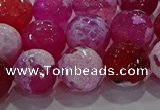 CAG8975 15.5 inches 14mm faceted round fire crackle agate beads