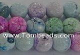 CAG8979 15.5 inches 6mm faceted round fire crackle agate beads